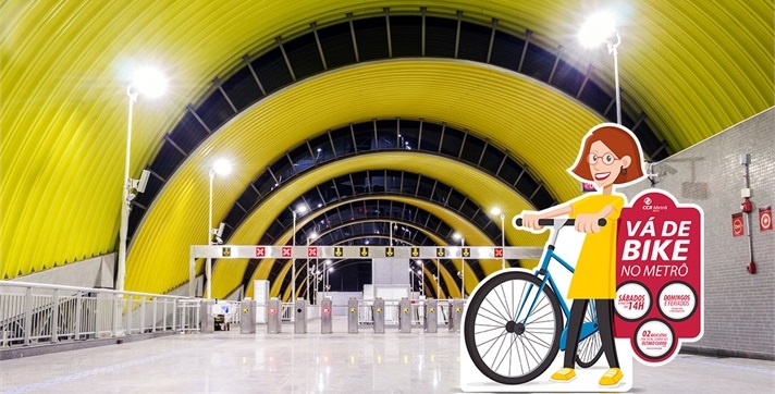 Bicicletas podem ser transportadas no metrô