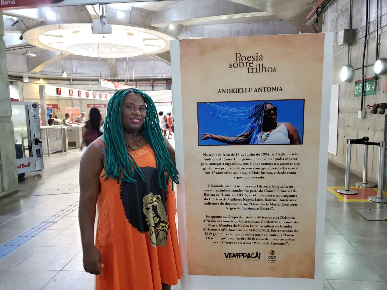 CCR Metrô Bahia lança projeto “Poesia Sobre Trilhos” com a escritora Andrielle Antonia