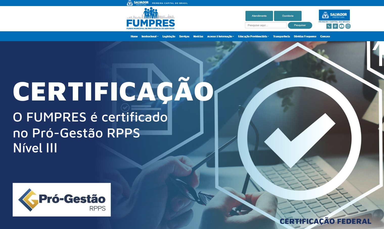 Novo site da Fumpres oferece dinâmica e agilidade para servidores de Salvador